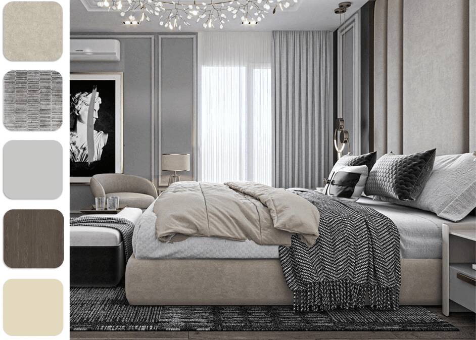 bedroom-design-with-black-and-white-theme-color-schemes