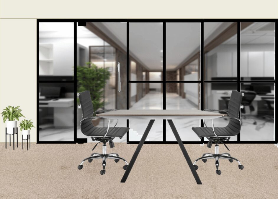 a-office-room-with-chairs-desk–plants-and-a-window