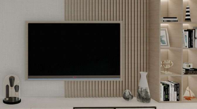 Minimalist media wall design by leading interior design studio in London.