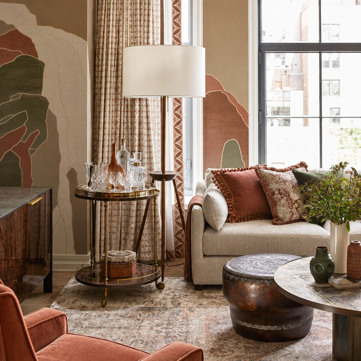 Natural daylight effects on paint colors in London home