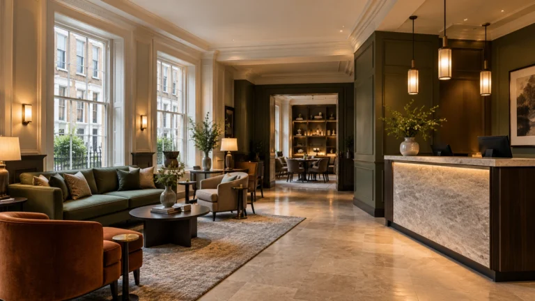 Hotel Reception Design From a Westminster Boutique Hotel Designed By Oraanj Interiors