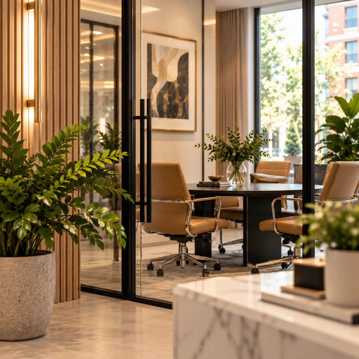 Commercial office meeting room technical detailing and turnkey delivery London