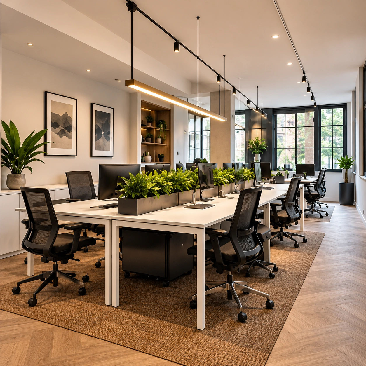 Flexible hybrid office workspace planning and agile zoning London